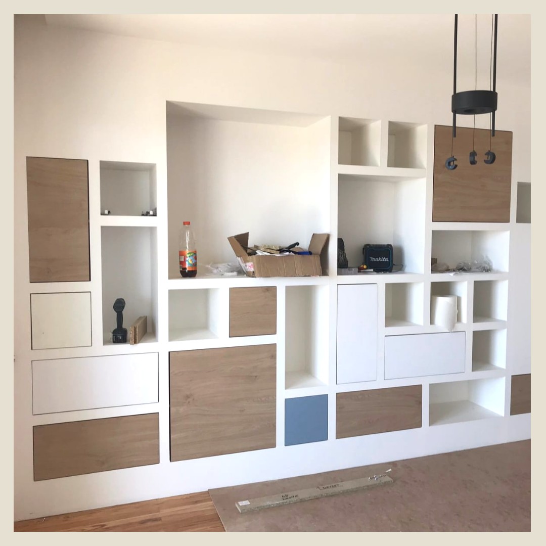 Mobilier d'agencement en plaques de plâtre